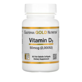 California Gold Nutrition, Vitamin D3, 50 mcg (2,000 IU), 90 Fish Gelatin Softgels